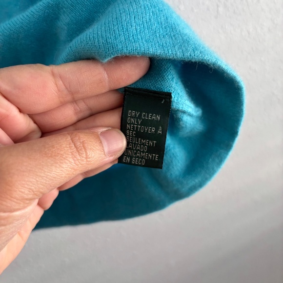 Ralph Lauren Petite S Short Sleeve Blue100% Cashmere Cropped Sweater - Picture 3 of 4